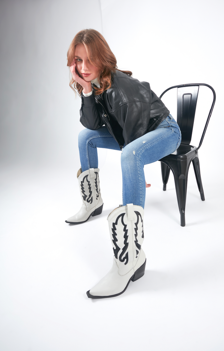 Bota Tex Blanco c/ Negro