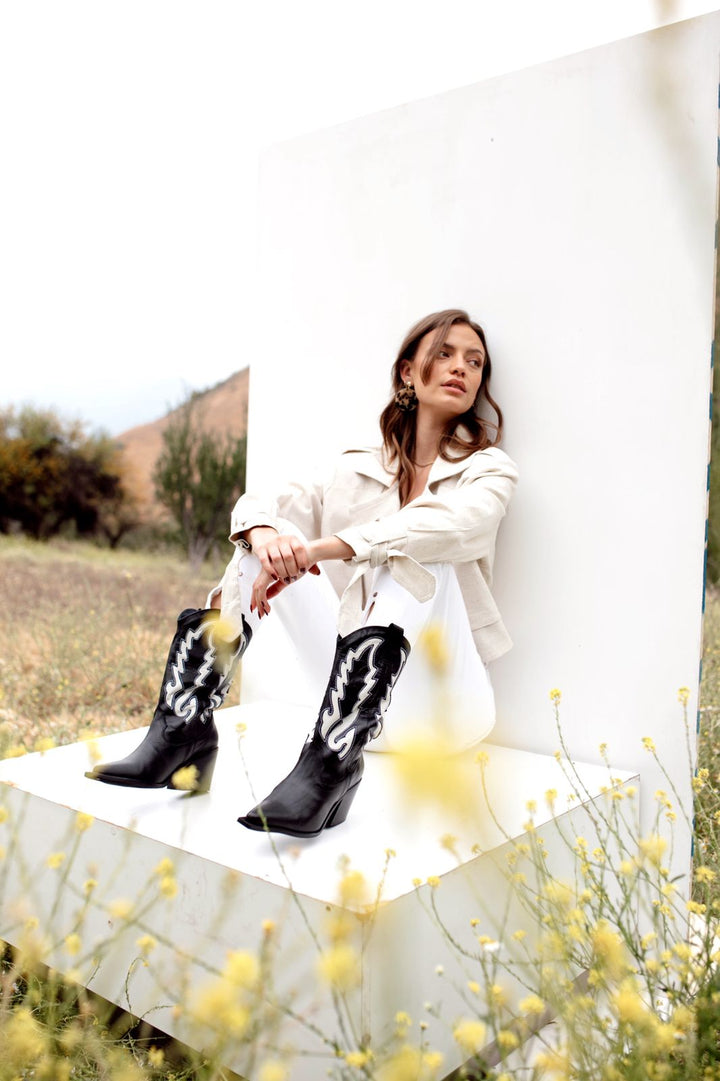 Bota Tex Negro c/ Blanco