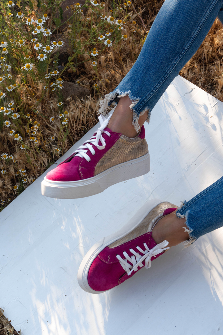 Zapatilla Josefa Fucsia con Nacarado