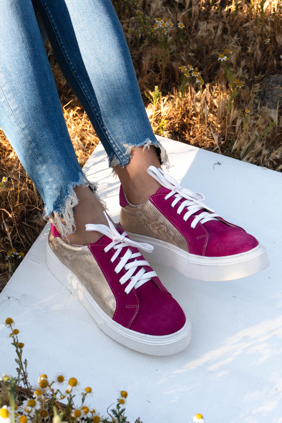 Zapatilla Josefa Fucsia con Nacarado