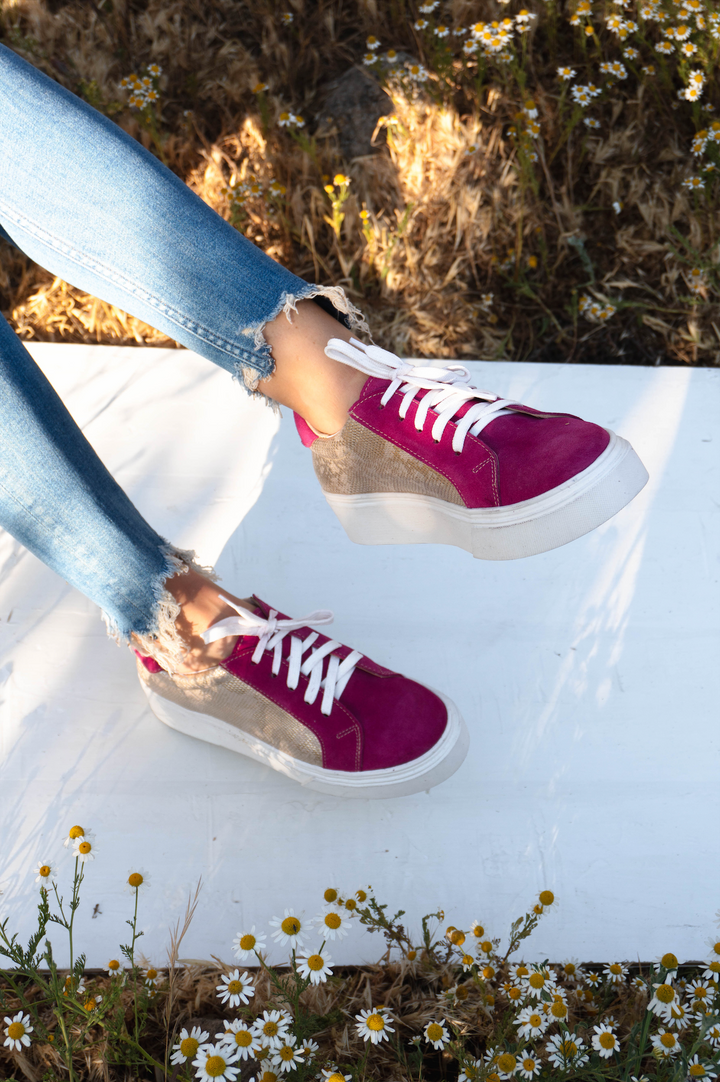 Zapatilla Josefa Fucsia con Nacarado