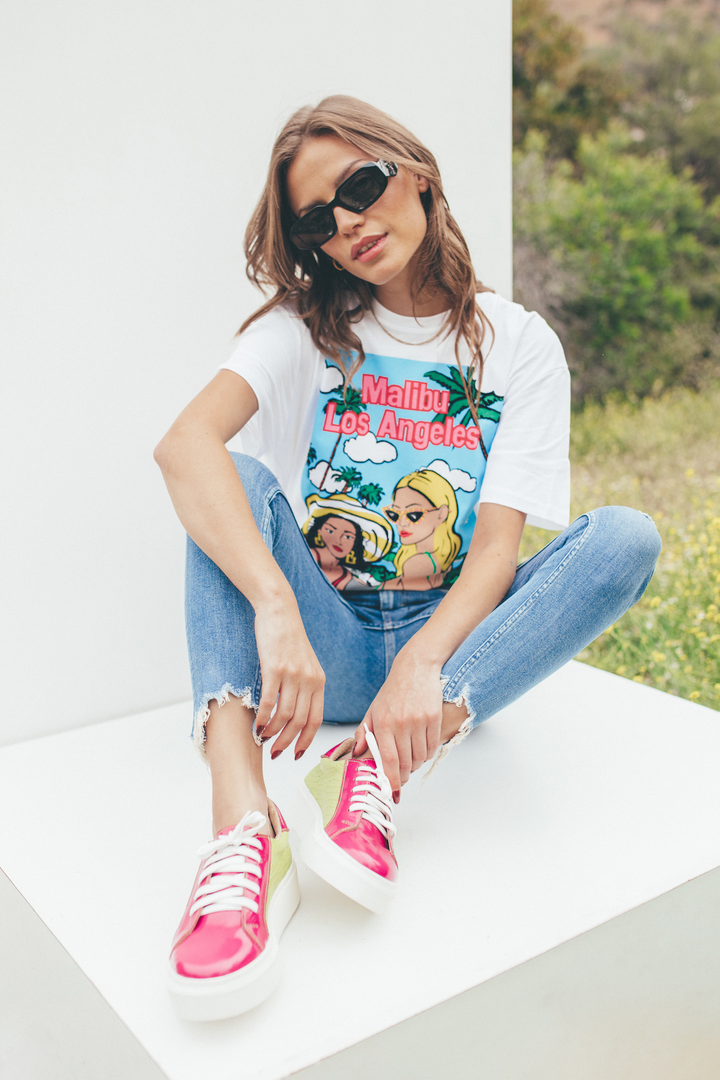 Zapatilla Josefa Fucsia con Verde