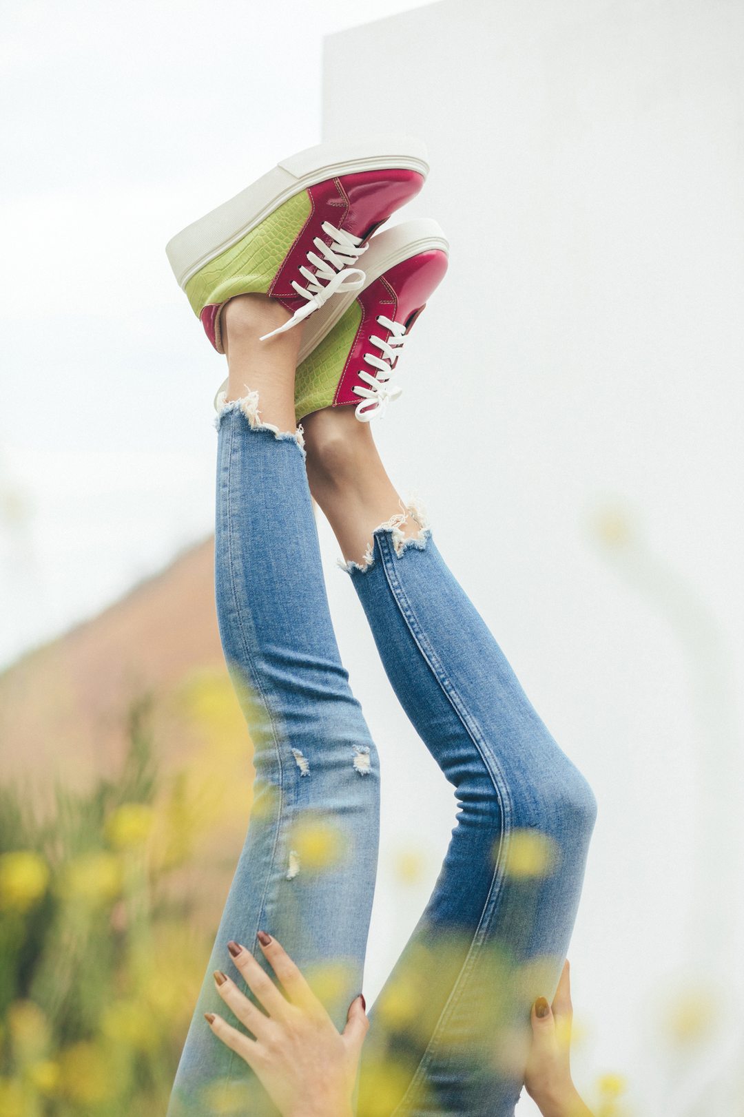 Zapatilla Josefa Fucsia con Verde